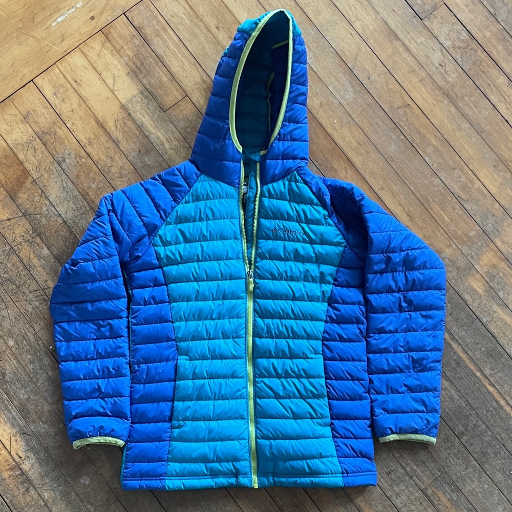 Columbia Teal and Lime Jacket with Omni-Heat